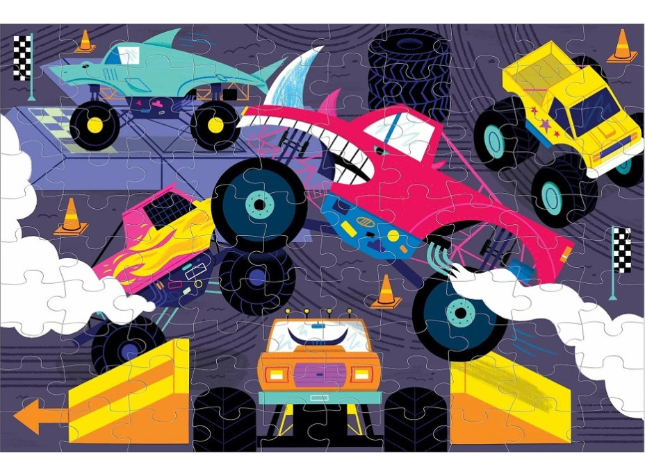 Mudpuppy Puzzle Monster Trucks - svieti v tme 100 dielikov