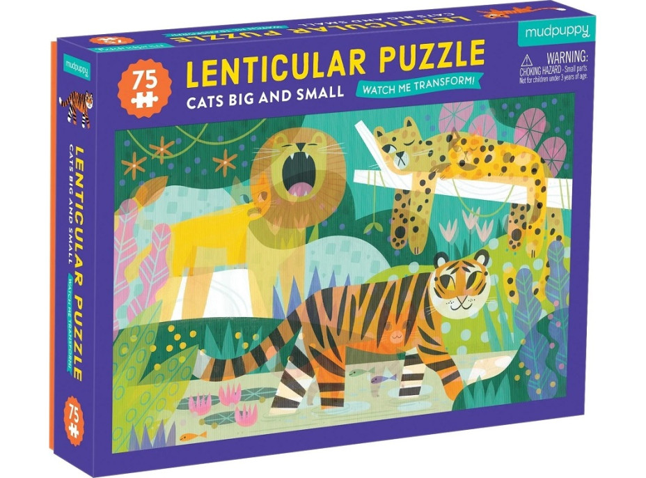Mudpuppy Puzzle Lentikulárne Mačky malé a veľké 75 dielikov