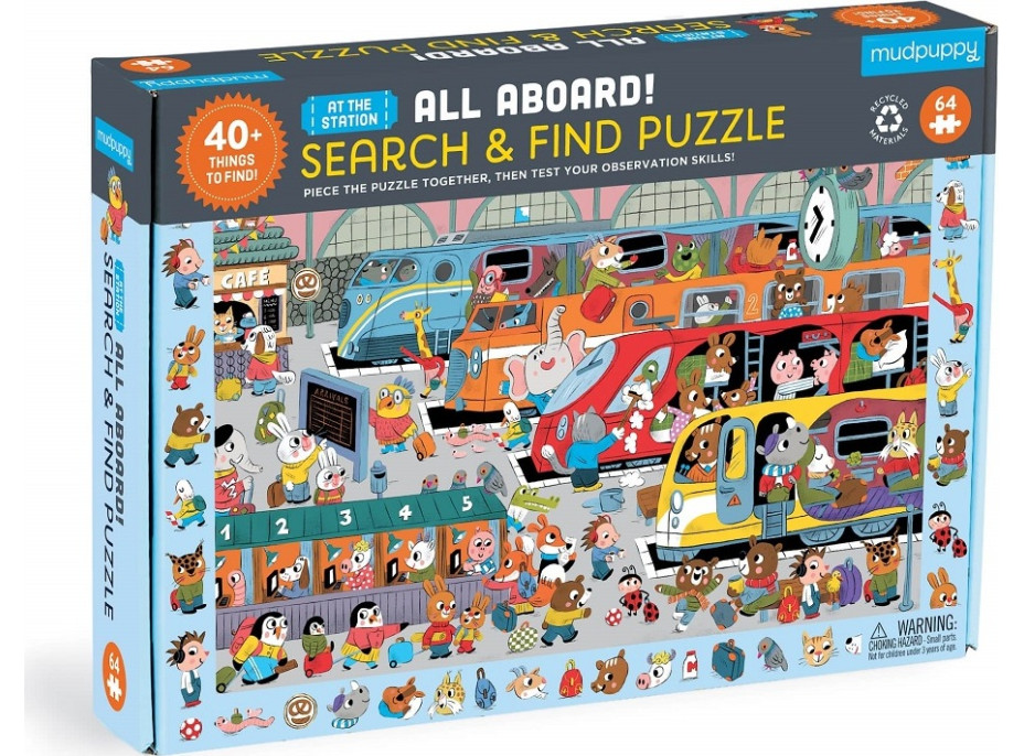 Mudpuppy Puzzle Železničná stanica 64 dielikov