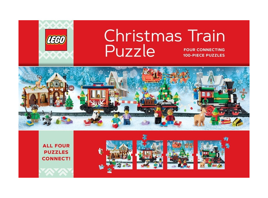 Chronicle Books Puzzle LEGO® Vianočné puzzle vlak 4x100 dielikov