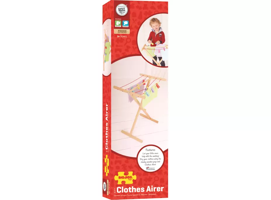 Bigjigs Toys Drevený sušiak na bielizeň