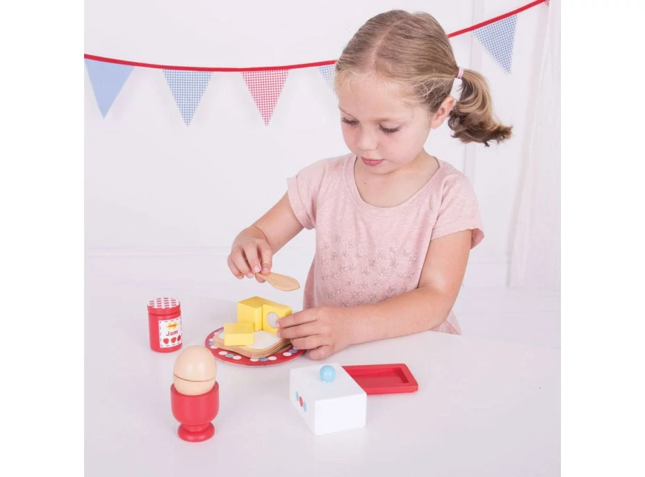 Bigjigs Toys Drevený set raňajky