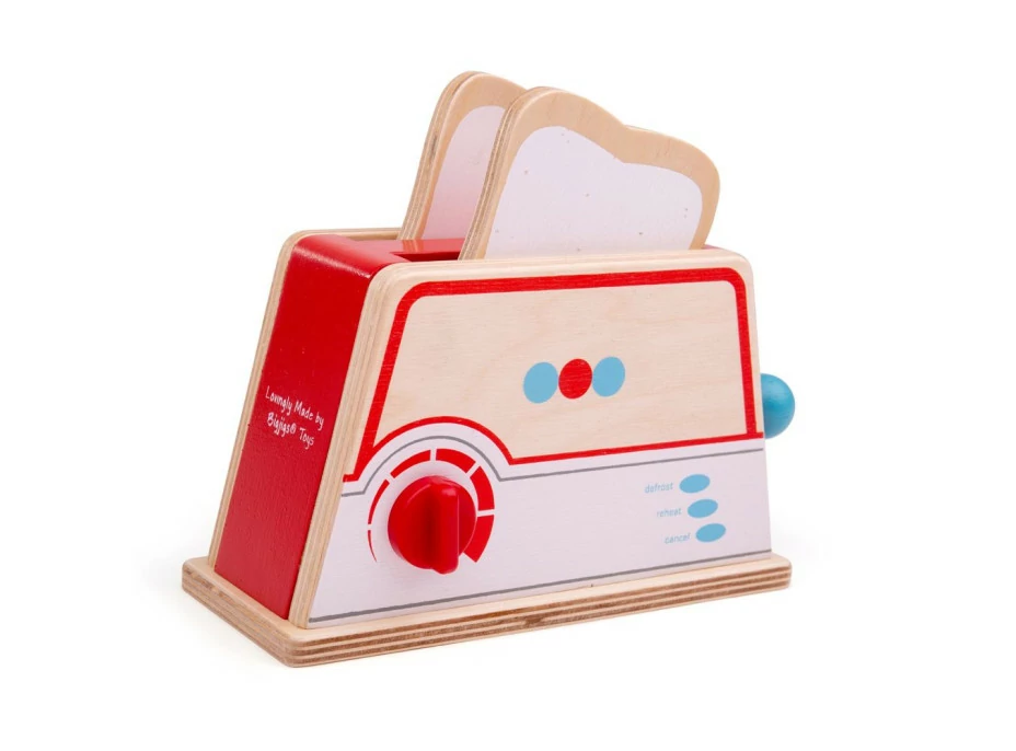 Bigjigs Toys Drevený toaster s bodkami