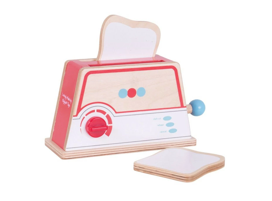 Bigjigs Toys Drevený toaster s bodkami