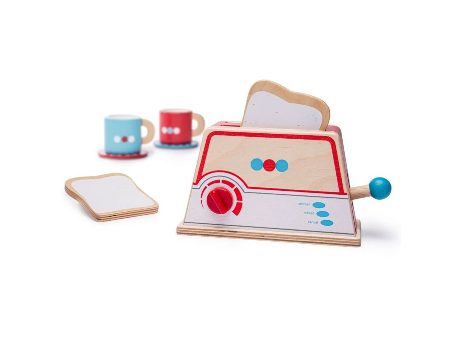 Bigjigs Toys Drevený toaster s bodkami