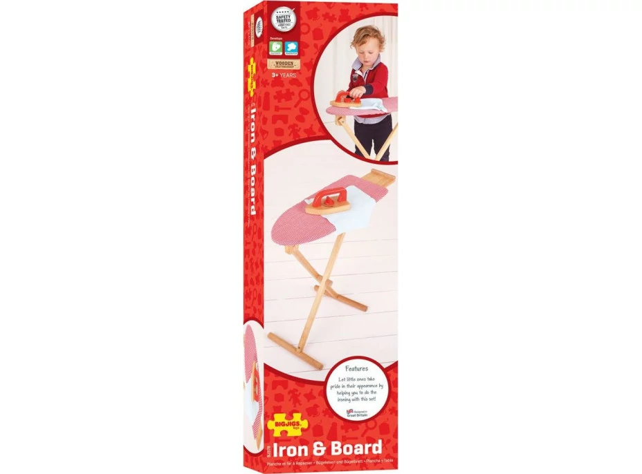 Bigjigs Toys Drevená žehliaca doska so žehličkou