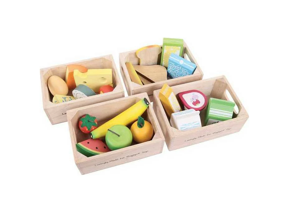 Bigjigs Toys set zdravých potravín v štyroch krabičkách 2