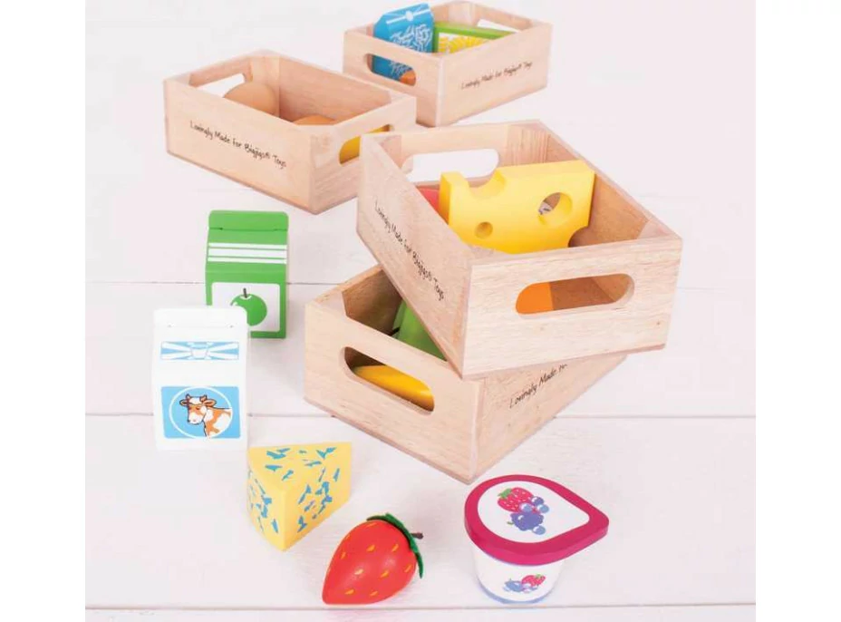 Bigjigs Toys set zdravých potravín v štyroch krabičkách 2