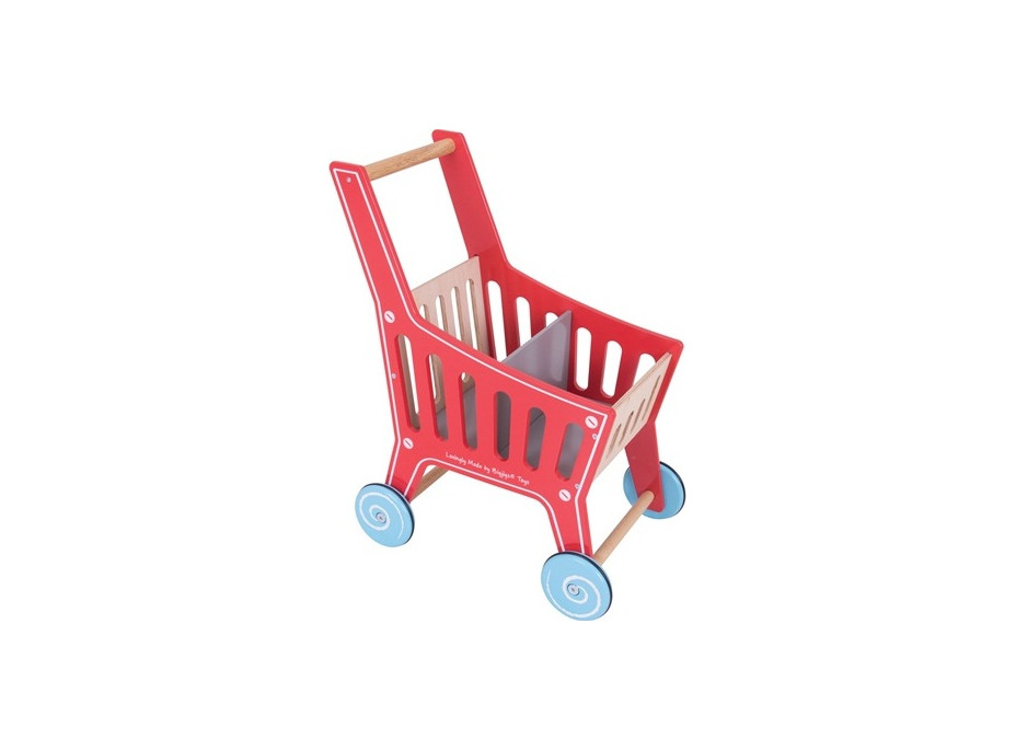 Bigjigs Toys Drevený nákupný vozík Supermarket