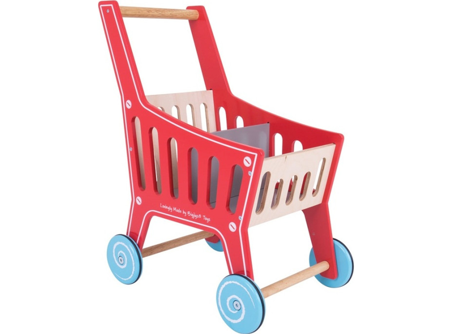 Bigjigs Toys Drevený nákupný vozík Supermarket