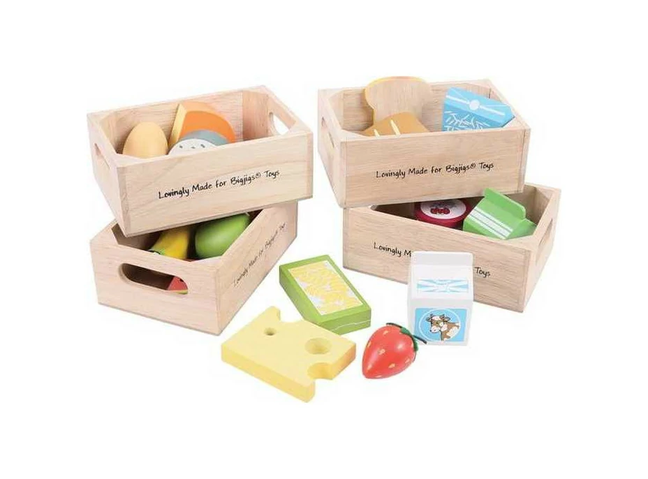 Bigjigs Toys set zdravých potravín v štyroch krabičkách 2