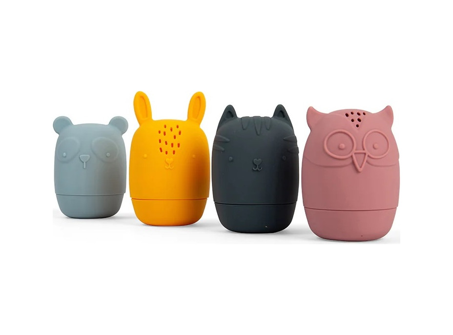 Bigjigs Toys Silikónové mačkacie zvieratká do kúpeľa