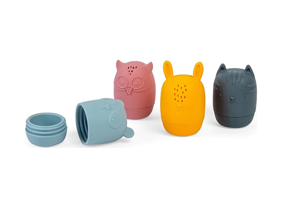 Bigjigs Toys Silikónové mačkacie zvieratká do kúpeľa