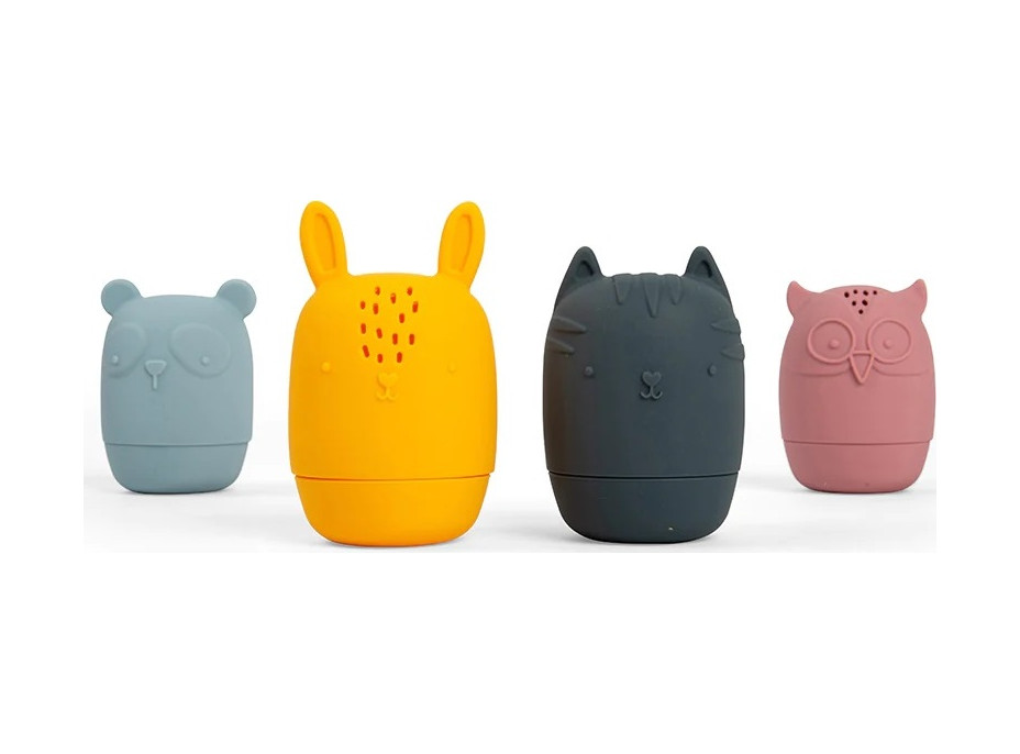 Bigjigs Toys Silikónové mačkacie zvieratká do kúpeľa