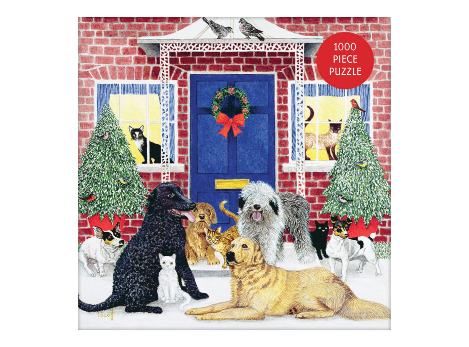 Galison Puzzle Vianočná chalúpka 1000 dielikov