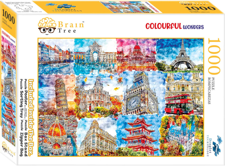 Brain Tree Puzzle Pamiatky vo farbách 1000 dielikov