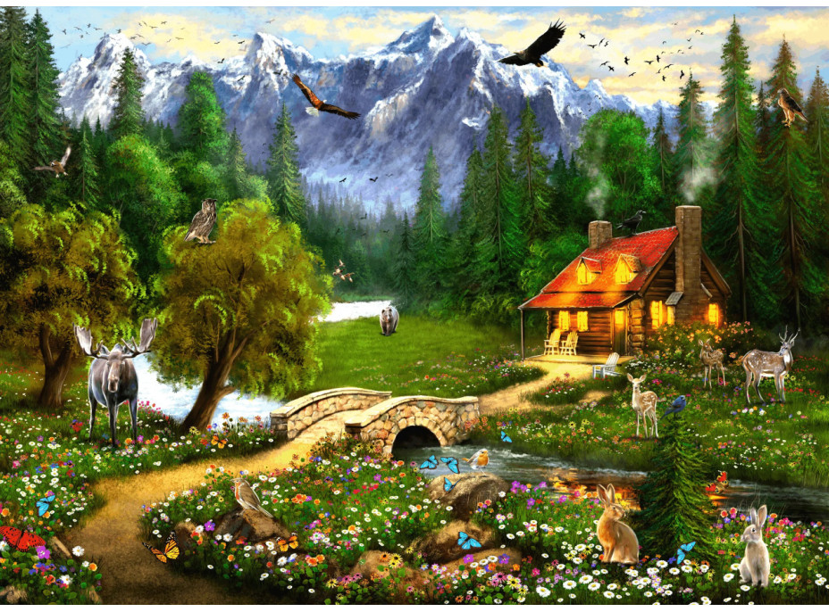 Brain Tree Puzzle Horský zrub 1000 dielikov