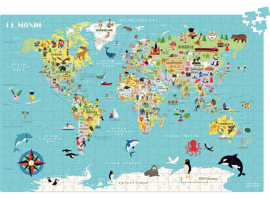 Vilac Puzzle Mapa sveta 500 dielikov