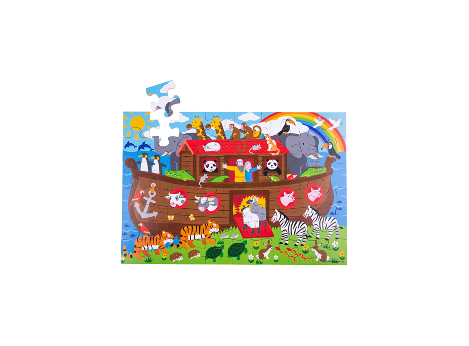 Bigjigs Toys Podlahové puzzle Noemova archa 48 dielikov