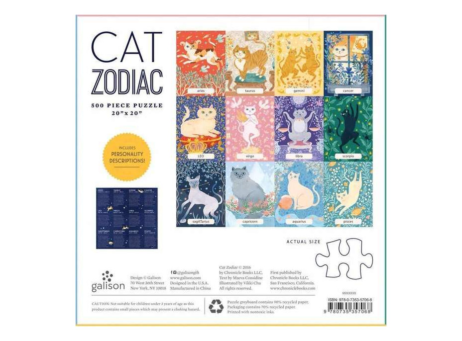 Galison Puzzle Mačacie zverokruh 500 dielikov