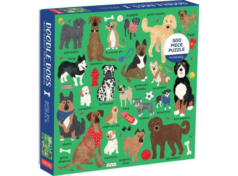 Mudpuppy Puzzle Plemená psov 500 dielikov