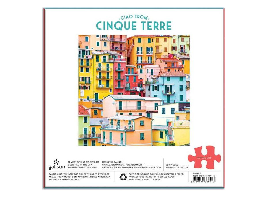Galison Puzzle Pozdrav z Cinque Terre 500 dielikov