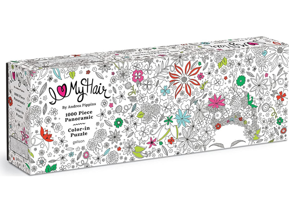 Galison Vyfarbovacie panoramatické puzzle Kvety vo vlasoch 1000 dielikov