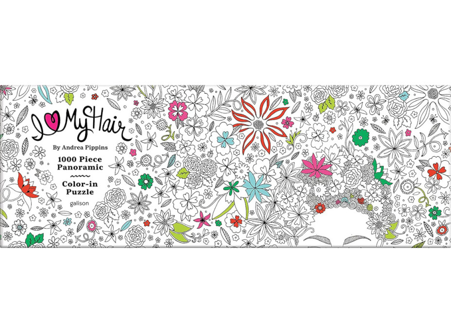 Galison Vyfarbovacie panoramatické puzzle Kvety vo vlasoch 1000 dielikov