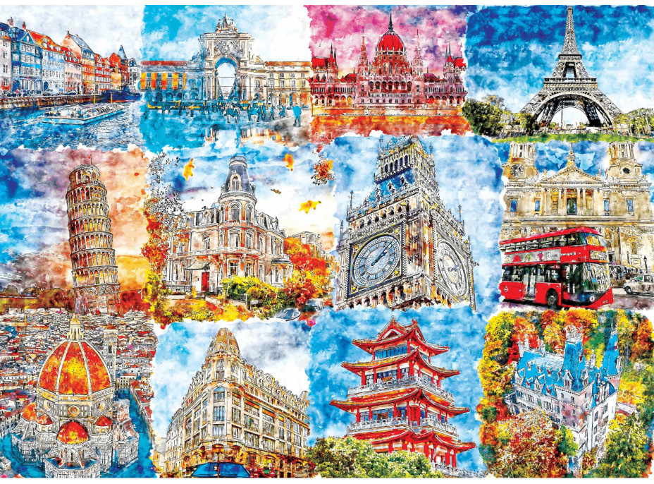 Brain Tree Puzzle Pamiatky vo farbách 500 dielikov