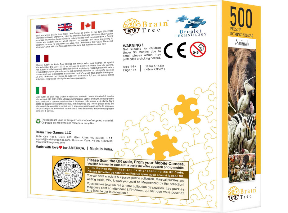 Brain Tree Puzzle Zvieratá 500 dielikov