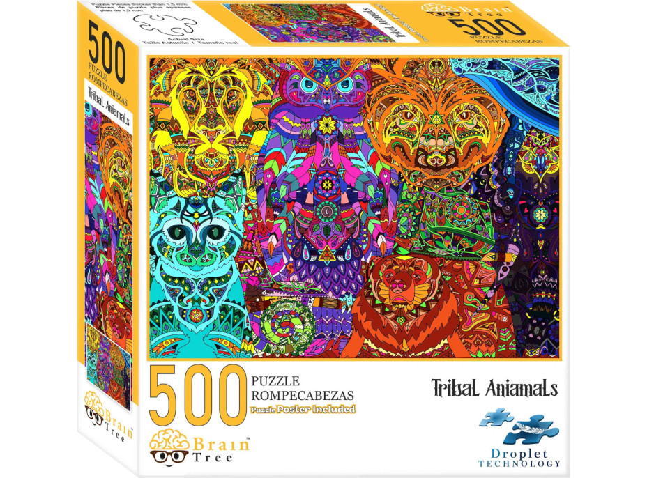 Brain Tree Puzzle Kmeňové zvieratá 500 dielikov