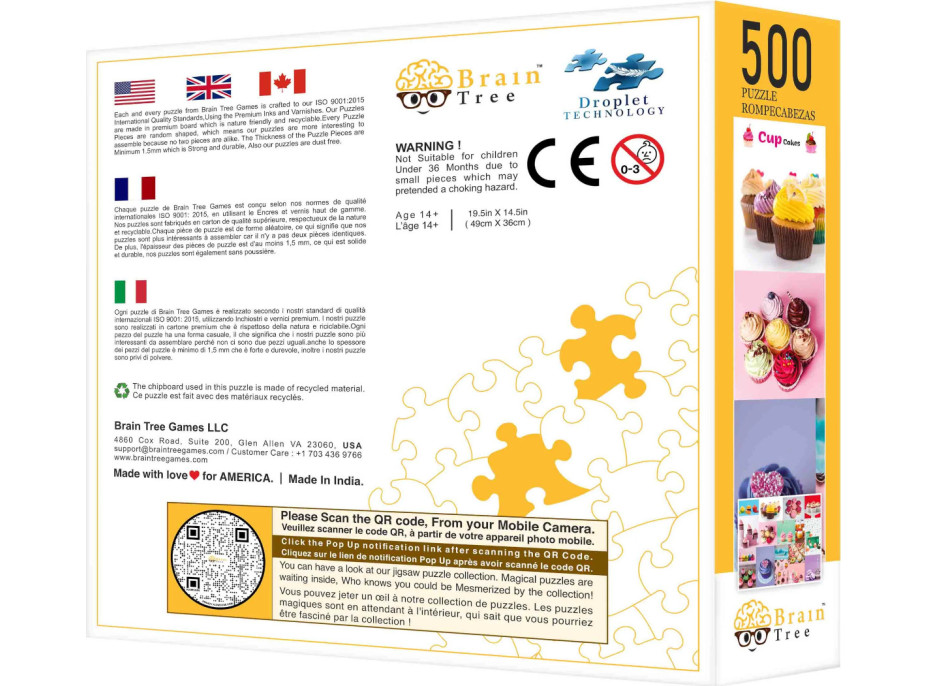 Brain Tree Puzzle Tortičky Cupcakes 500 dielikov