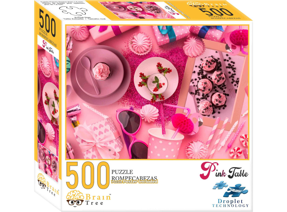 Brain Tree Puzzle Ružovo prestreté 500 dielikov