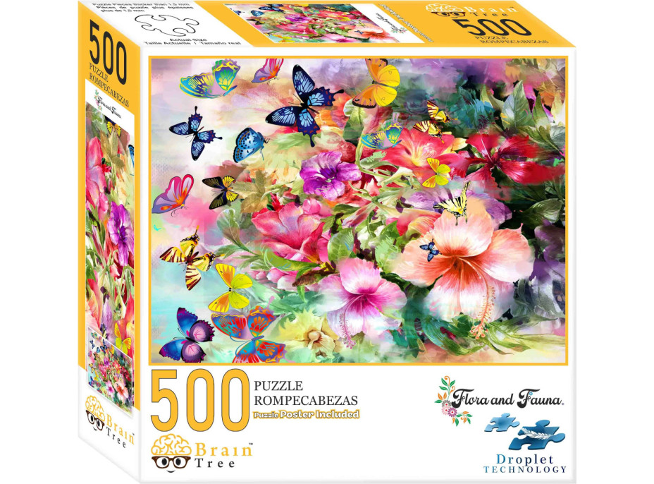 Brain Tree Puzzle Kvety a motýle 500 dielikov