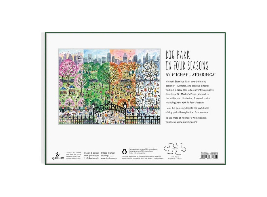 Galison Puzzle Psí park 4 ročné obdobia 1000 dielikov