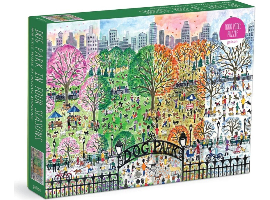 Galison Puzzle Psí park 4 ročné obdobia 1000 dielikov