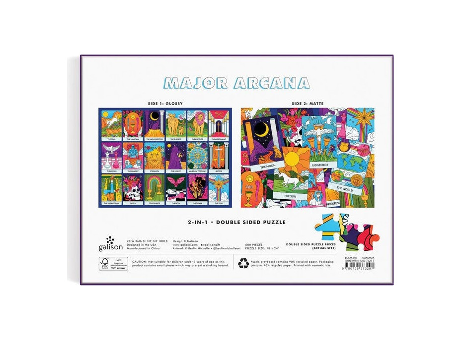 Galison Obojstranné puzzle Major Arcana 500 dielikov