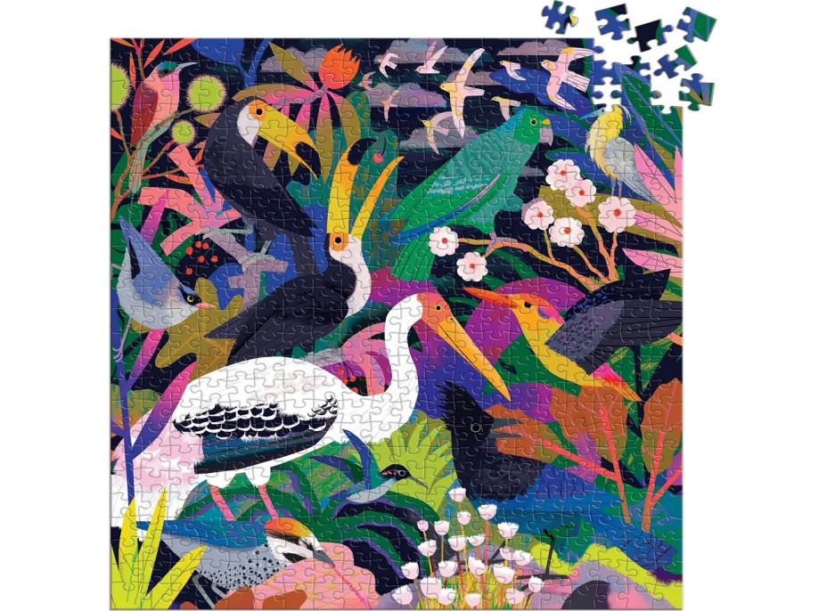 Mudpuppy Puzzle Vtáky - svietia v tme 500 dielikov