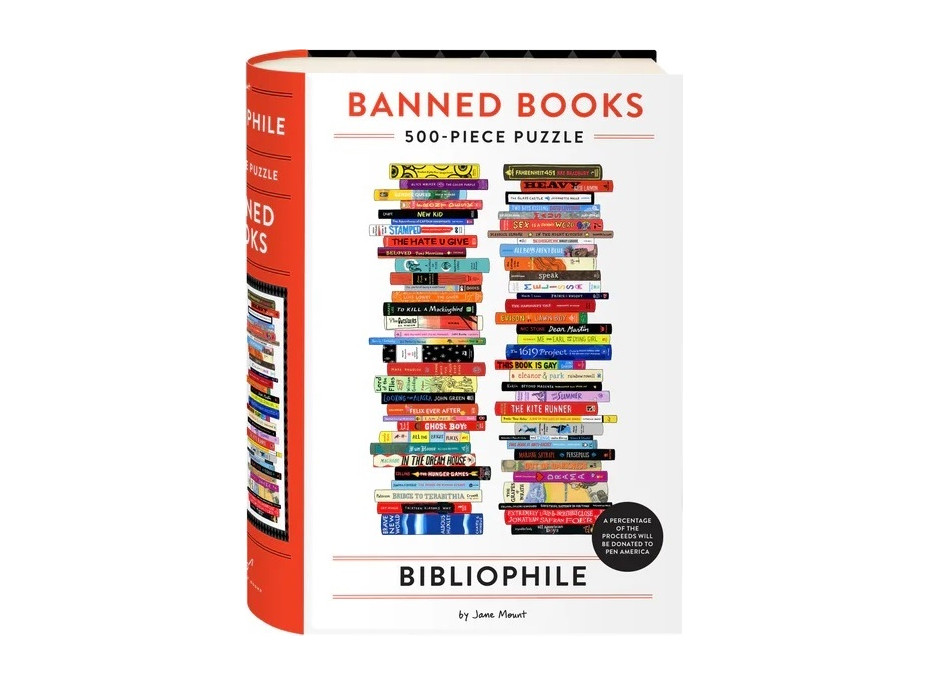 Galison Puzzle Bibliofilské zakázané knihy Jane Mount 500 dielikov