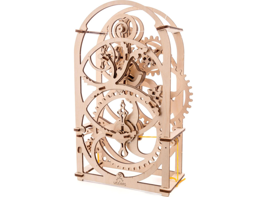 Ugears 3D drevené mechanické puzzle Hodinový strojček