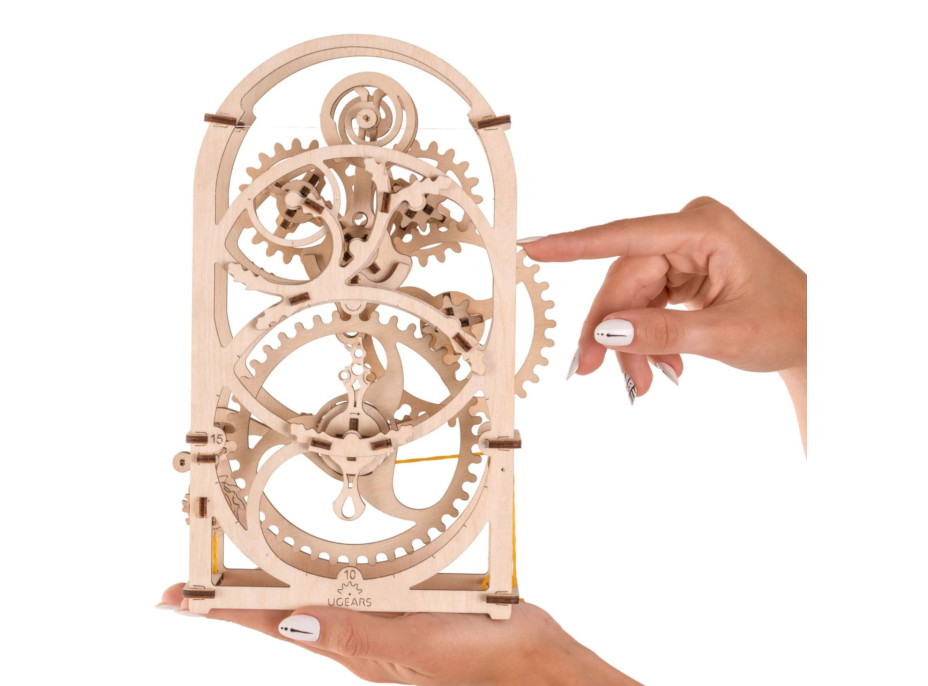 Ugears 3D drevené mechanické puzzle Hodinový strojček