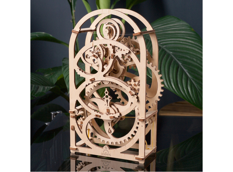 Ugears 3D drevené mechanické puzzle Hodinový strojček