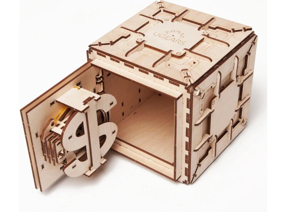 Ugears 3D drevené mechanické puzzle Trezor