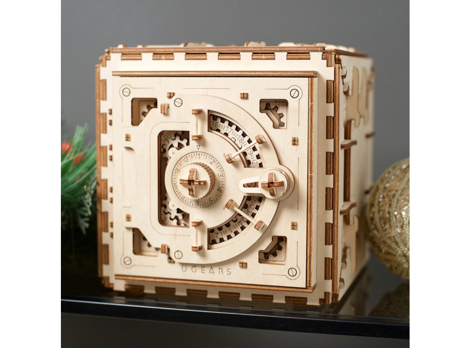 Ugears 3D drevené mechanické puzzle Trezor