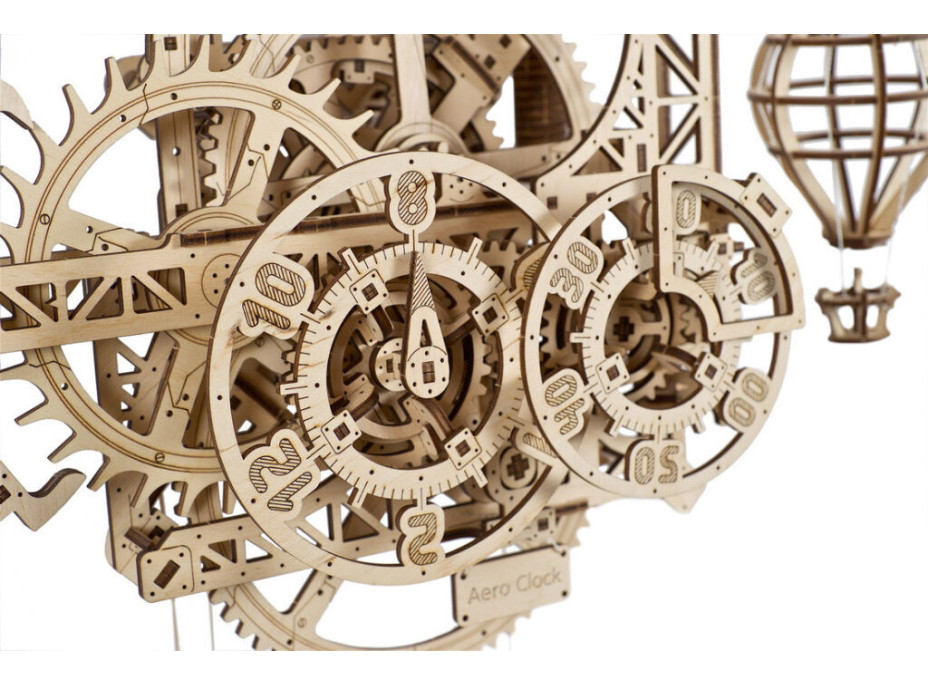 Ugears 3D drevené mechanické puzzle Nástenné hodiny Aero