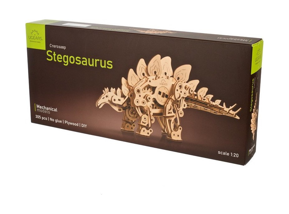 Ugears 3D drevené mechanické puzzle Stegosaurus