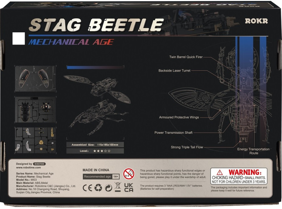 RoboTime 3D mechanické puzzle modelu Roháč obyčajný