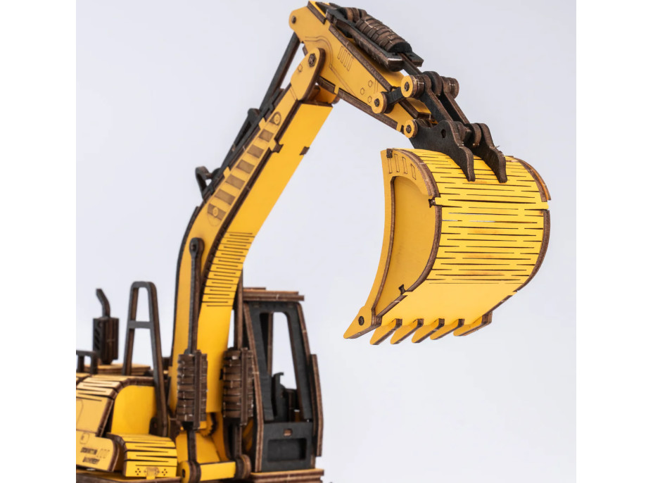 RoboTime drevené 3D puzzle Bager