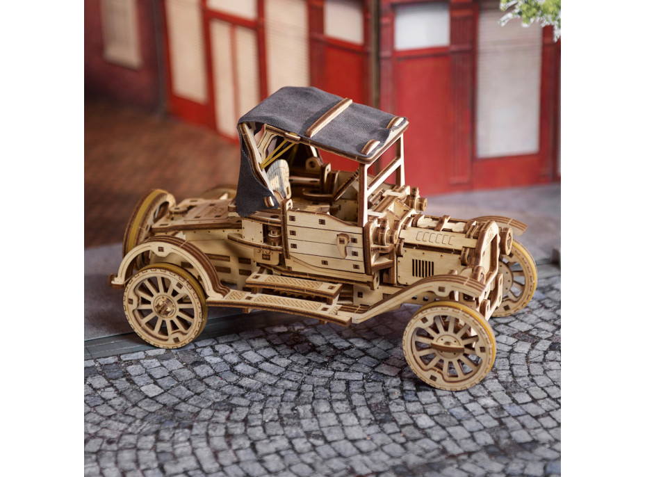 Ugears 3D drevené mechanické puzzle Historický automobil UGR-T