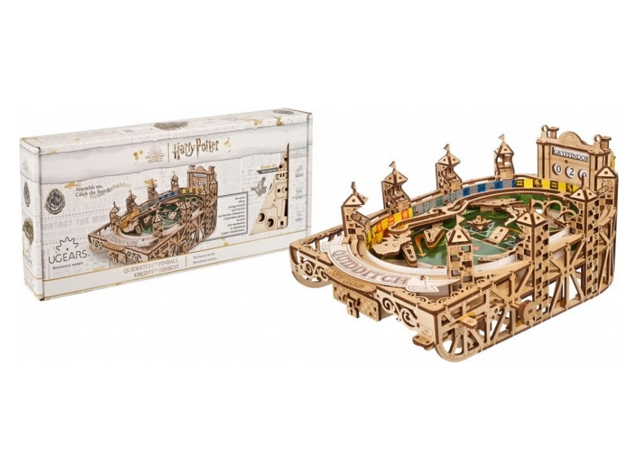 Ugears 3D drevené mechanické puzzle Harry Potter - Quidditch Pinball